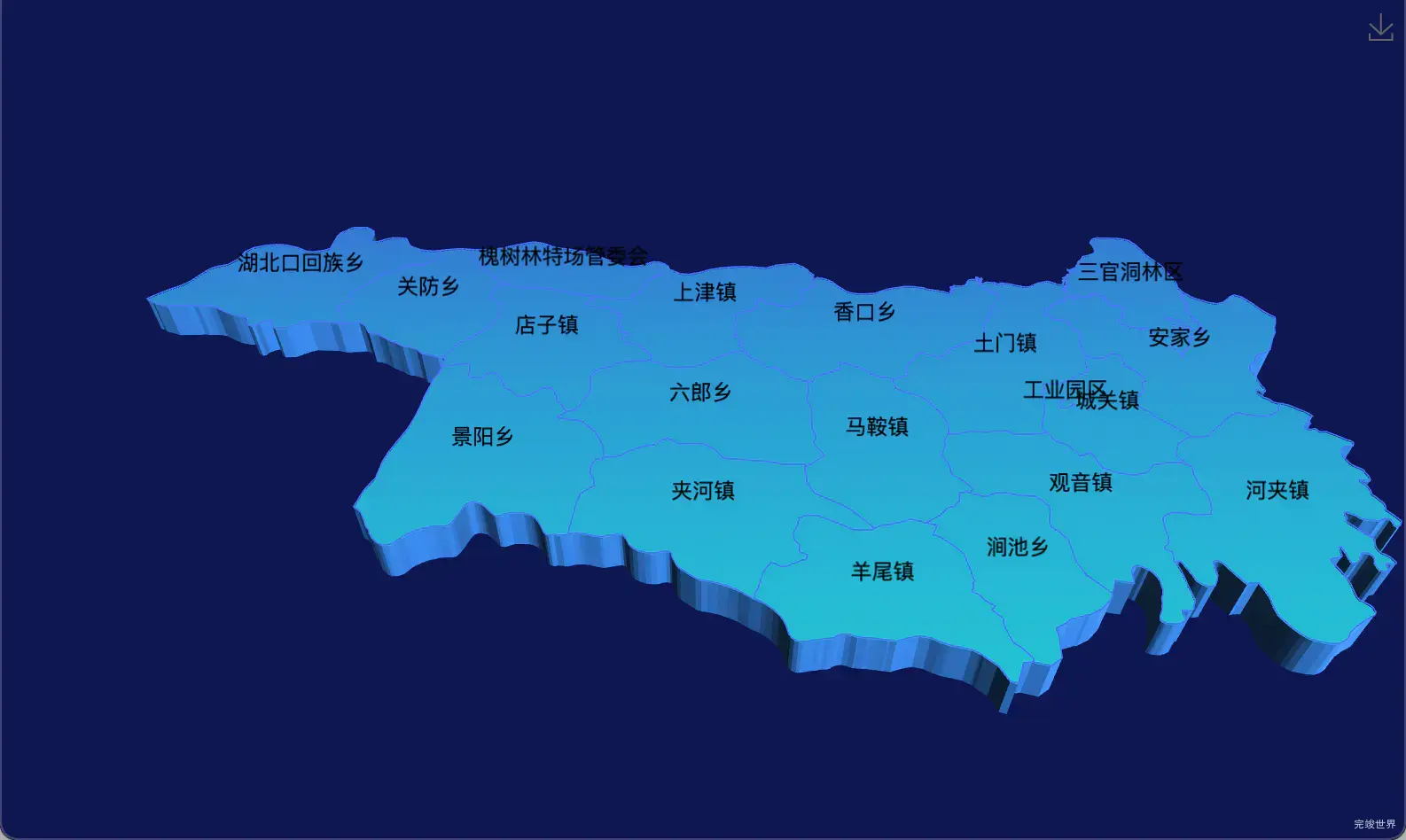 28 echarts 十堰市郧西县geoJson地图3d地图实现渐变效果
